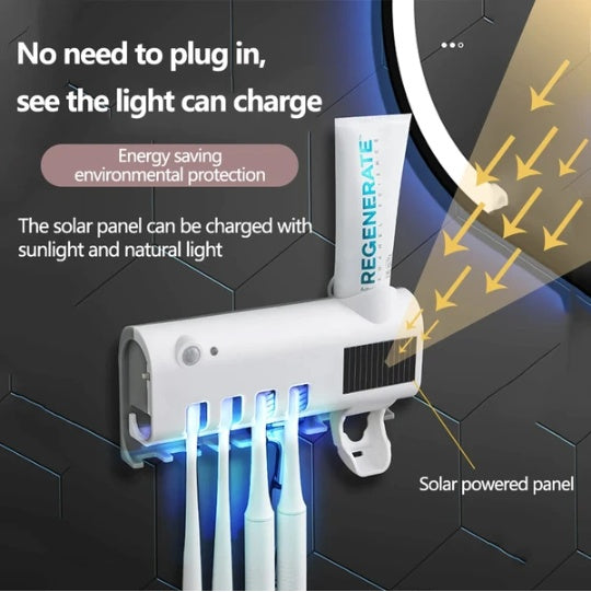 Esterilizador de Luz UV para Portacepillos de Dientes y Dispensador Automático de Pasta Dental