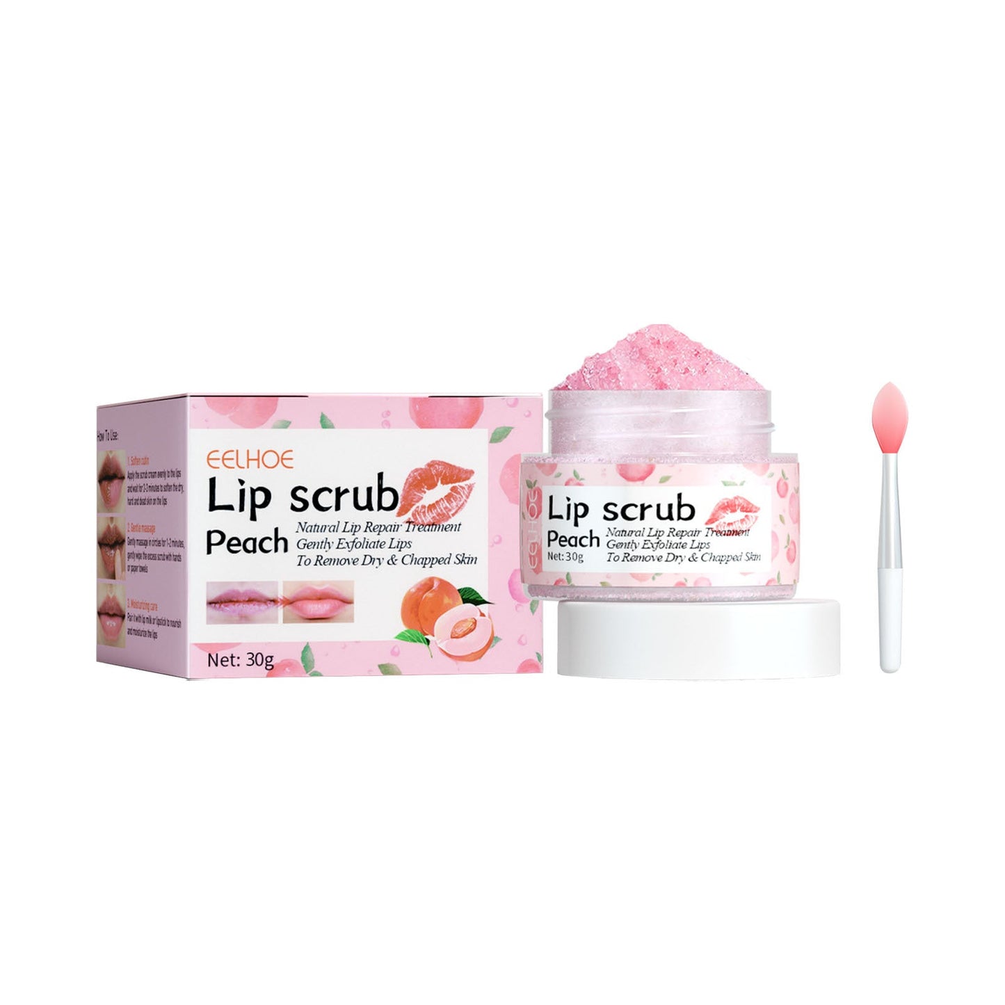 Exfoliante de Labios de Durazno EELHOE Hidratante e Iluminador para Mejorar las Esquinas Oscuras de la Boca