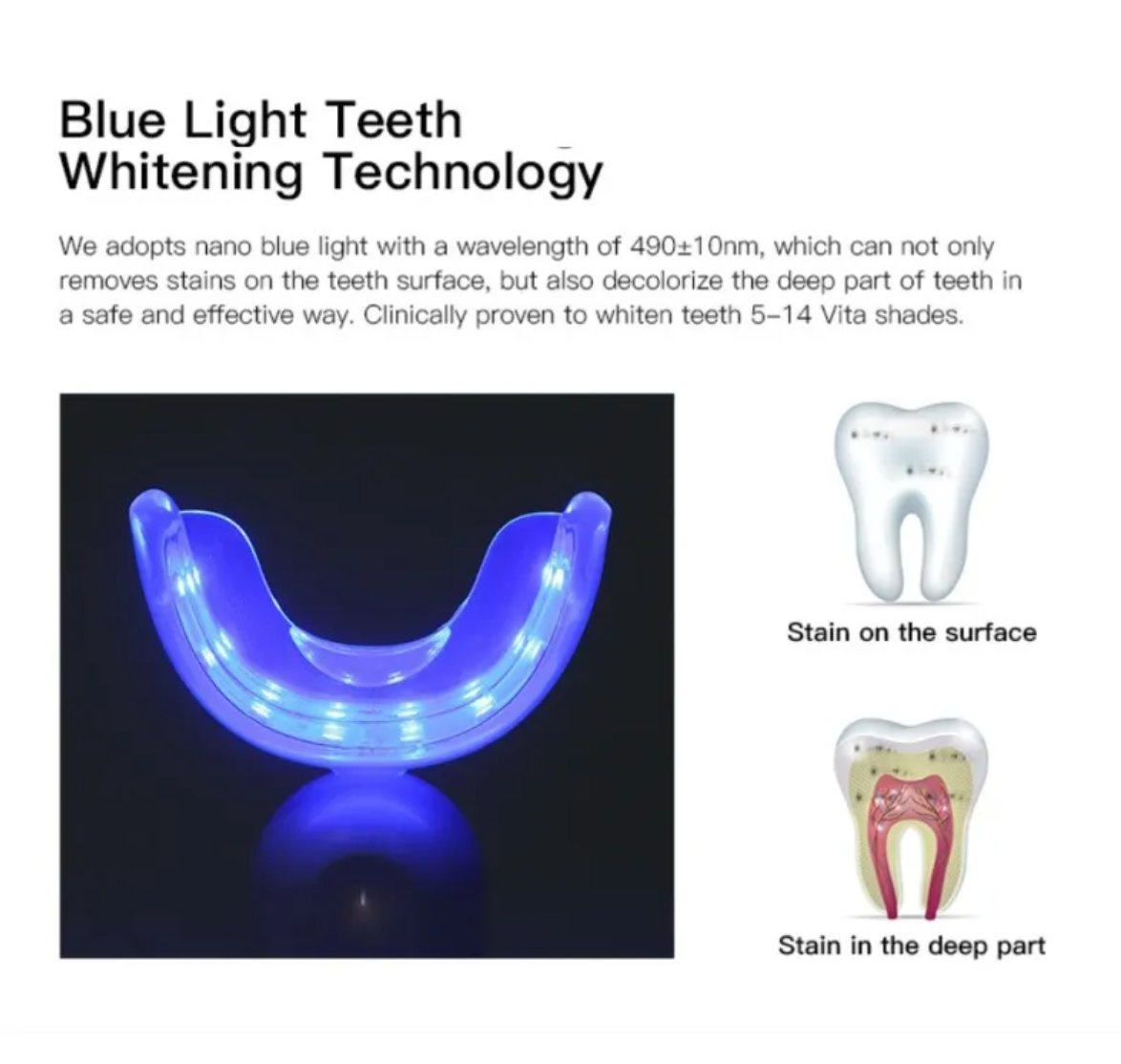 Cepillo de Dientes Sónico Blanqueador en Forma de U