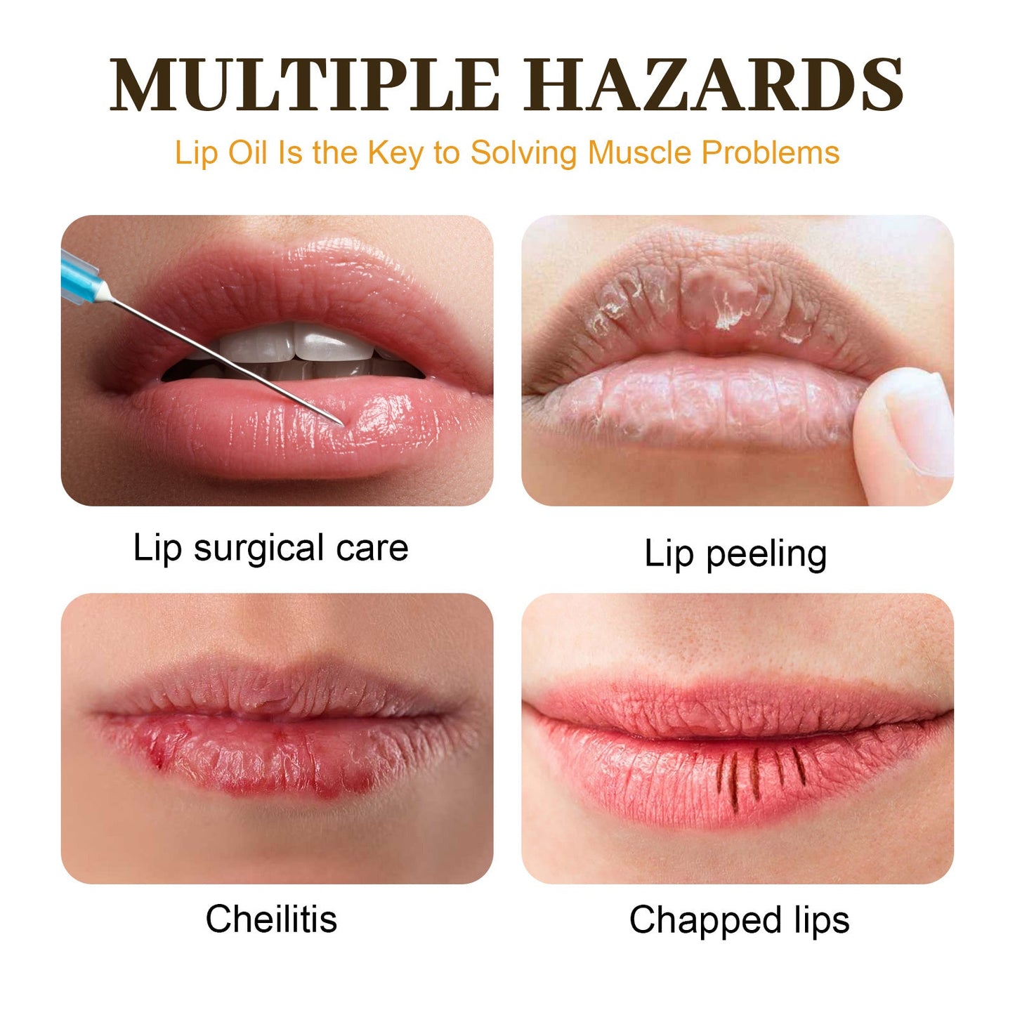 Aceite de Labios de Miel EELHOE, Reduce Líneas de Expresión, Previene el Agrietamiento y la Descamación, Aceite Hidratante para el Cuidado de los Labios