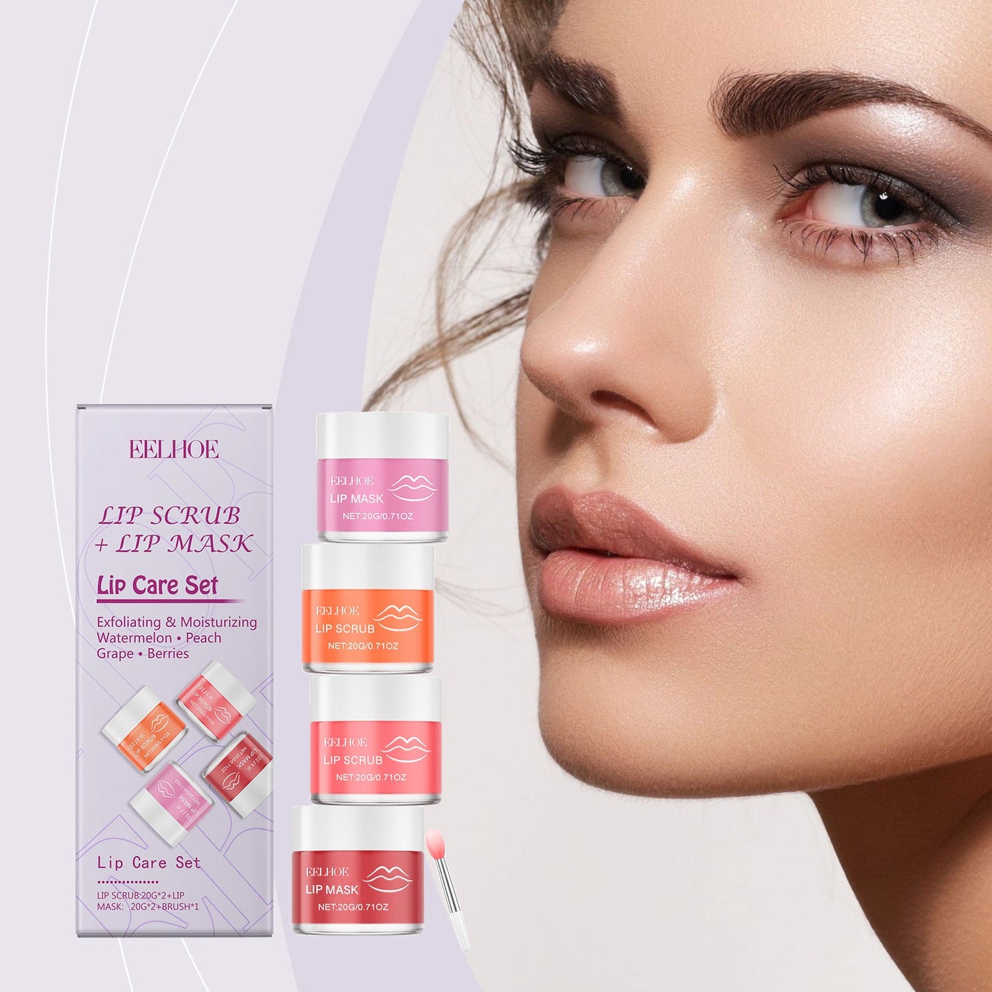 Set de Cuidado Nutritivo para Labios EELHOE, Hidratante y Suave, Hidratación y Nutrición para Labios Suaves