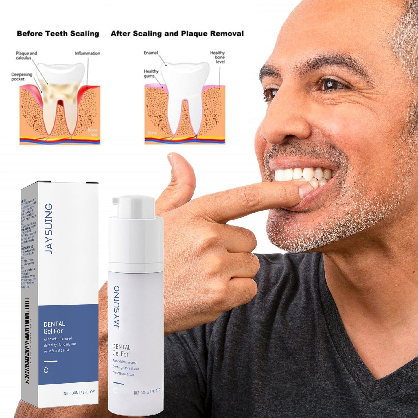 Gel Dental Jaysuing para la Limpieza de Dientes y Aliento